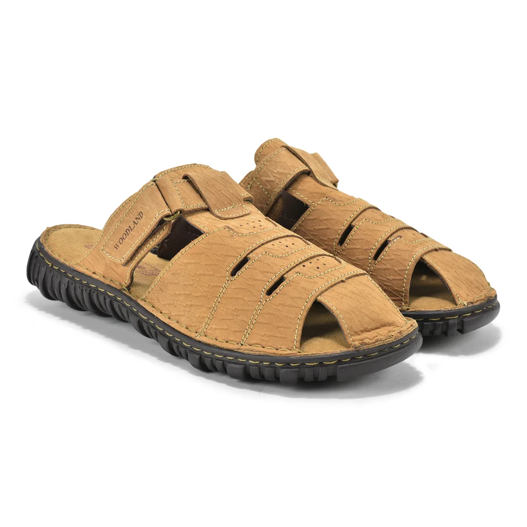 Woodland Men’s Lounging Camel Nubuck Slippers - Thumbnail 3
