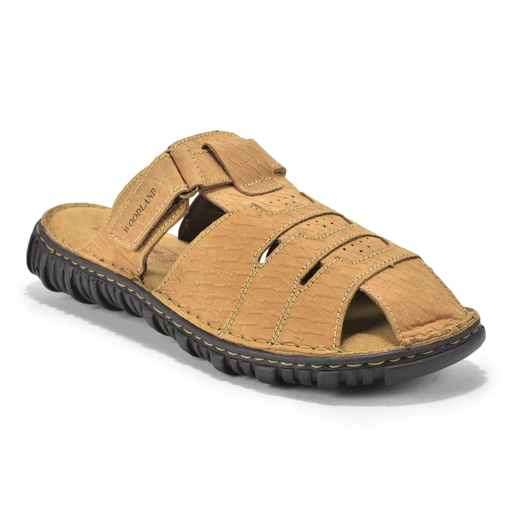 Woodland Men’s Lounging Camel Nubuck Slippers - Thumbnail 4