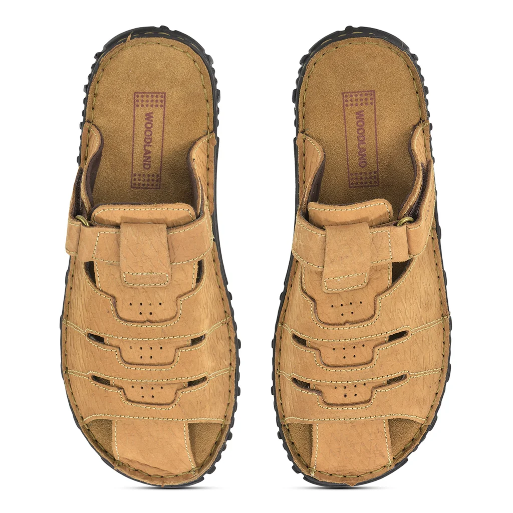 Woodland Men’s Lounging Camel Nubuck Slippers - Thumbnail 7