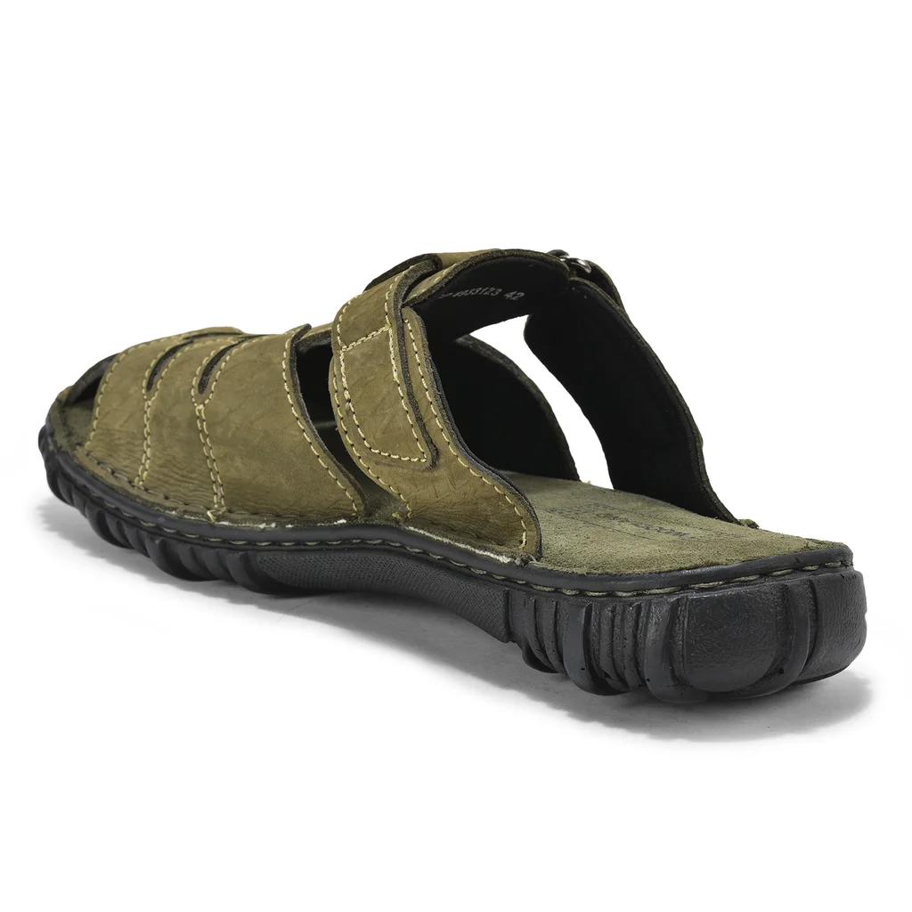 Woodland Men’s Lounging Olive Nubuck Slippers - Thumbnail 6