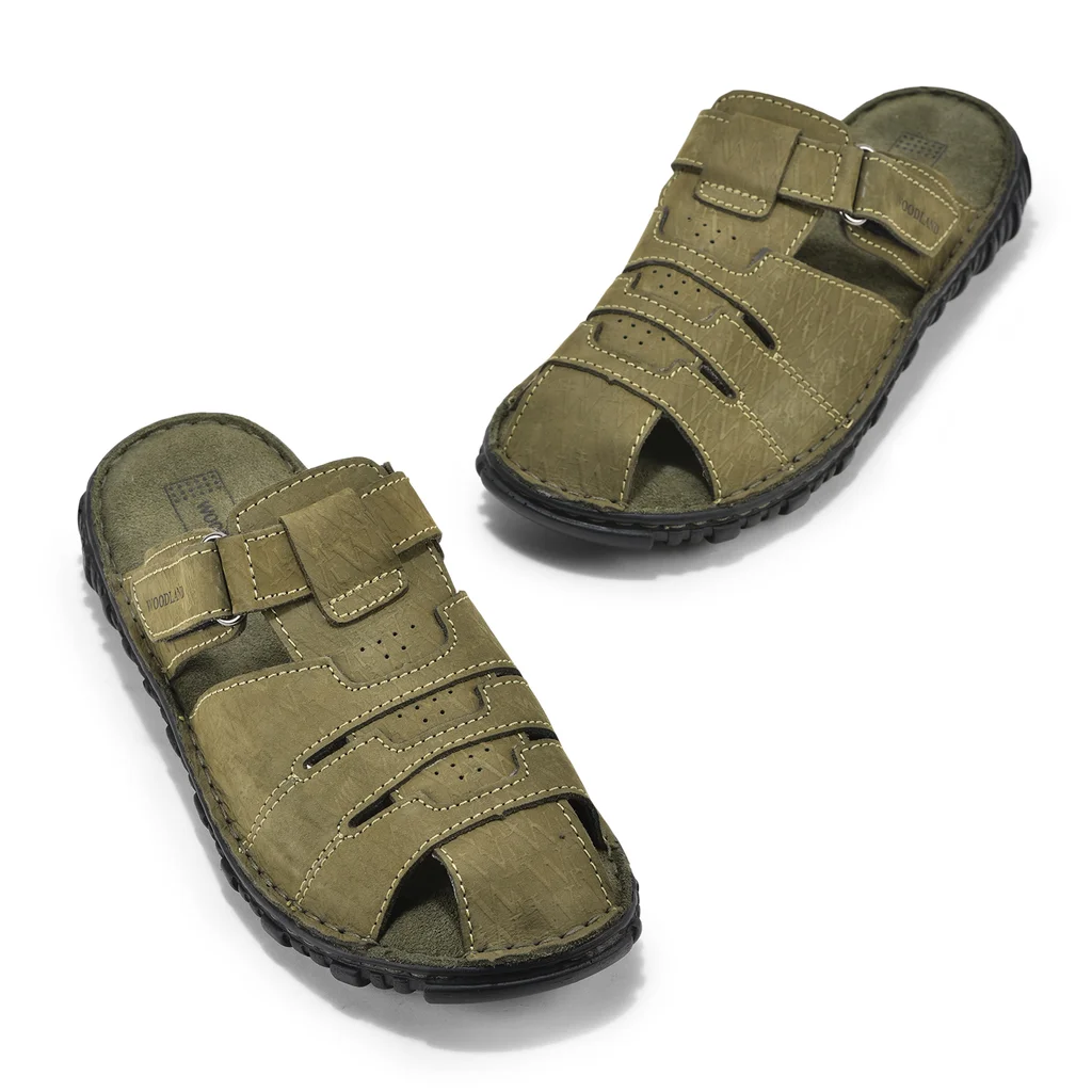Woodland Men’s Lounging Olive Nubuck Slippers - Thumbnail 8
