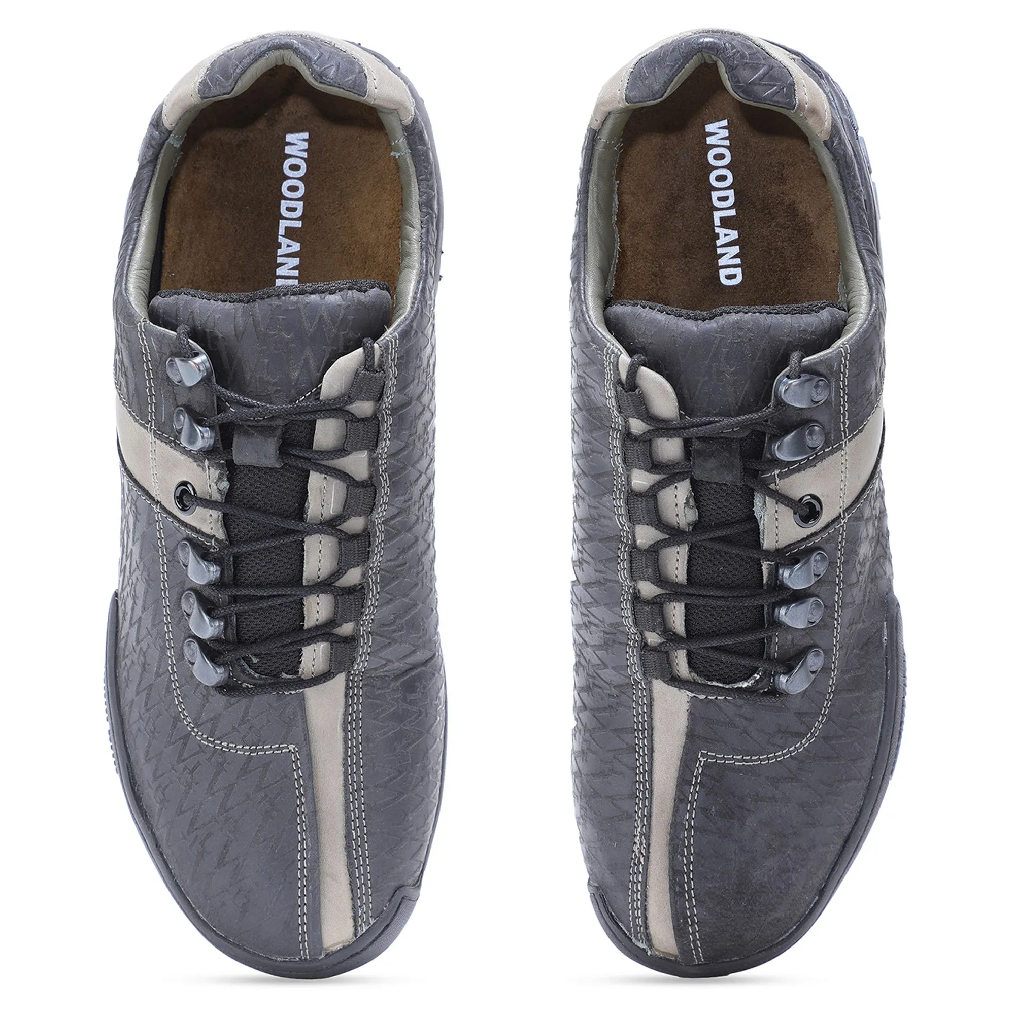 Woodland Black Casual Shoes - Thumbnail 3