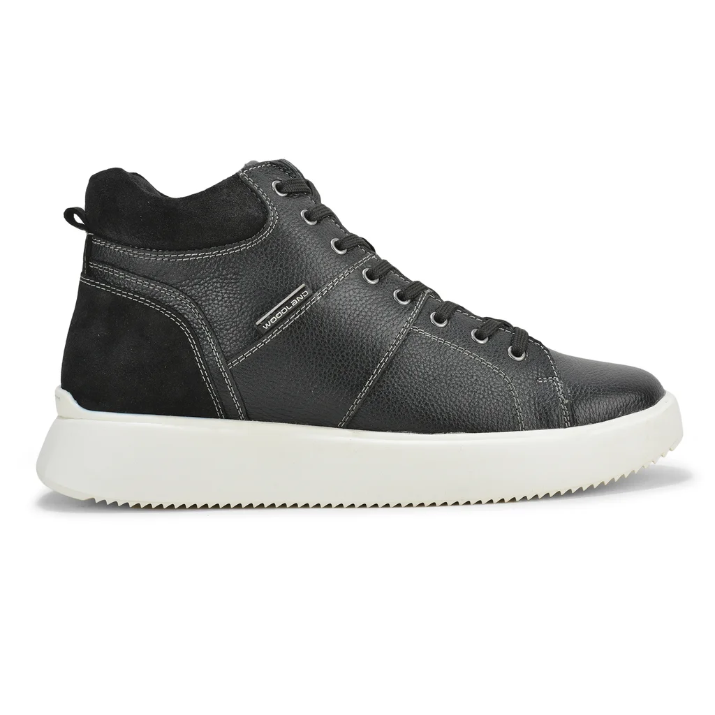 Woodland Men’s Black Casual Sneaker Boots - Image 1