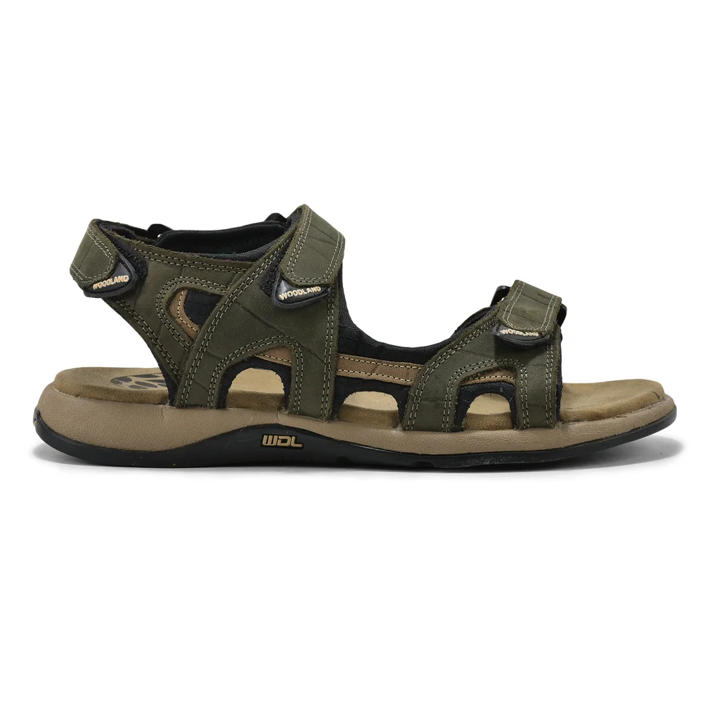 Woodland Olive Green back strap floater sandals - Thumbnail 1