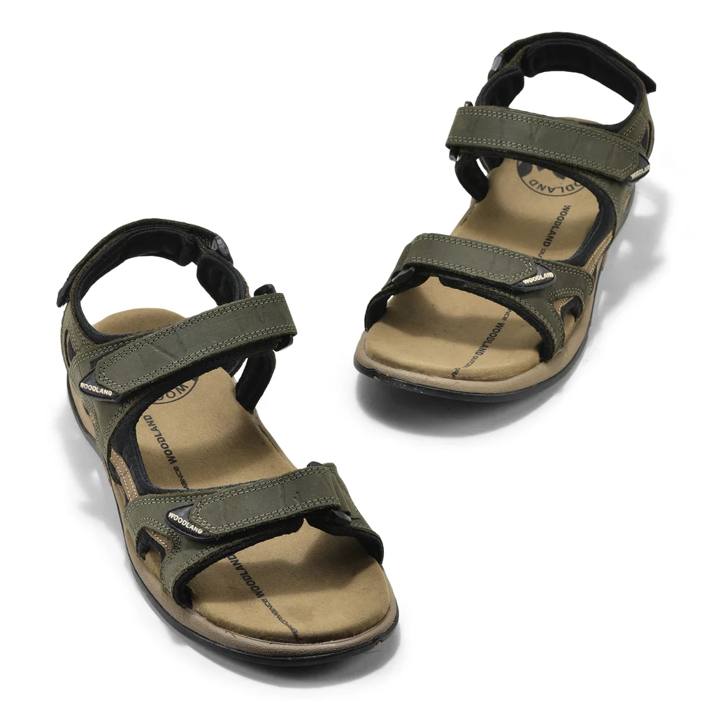 Woodland Olive Green back strap floater sandals - Thumbnail 2