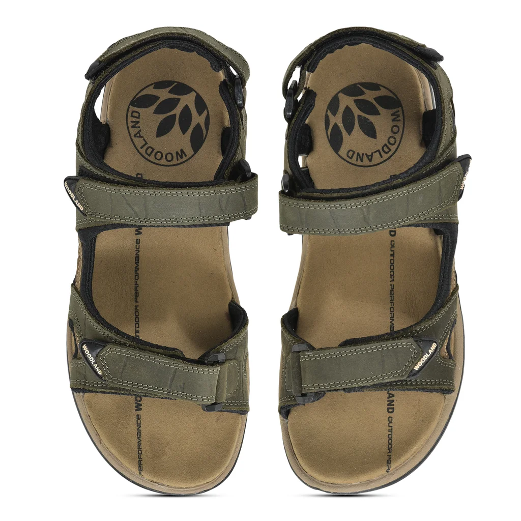 Woodland Olive Green back strap floater sandals - Thumbnail 3