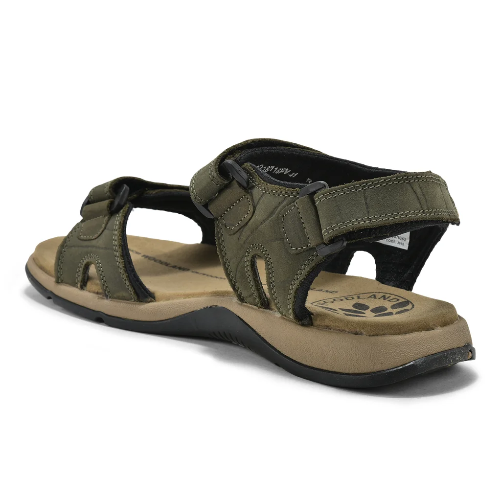 Woodland Olive Green back strap floater sandals - Thumbnail 5