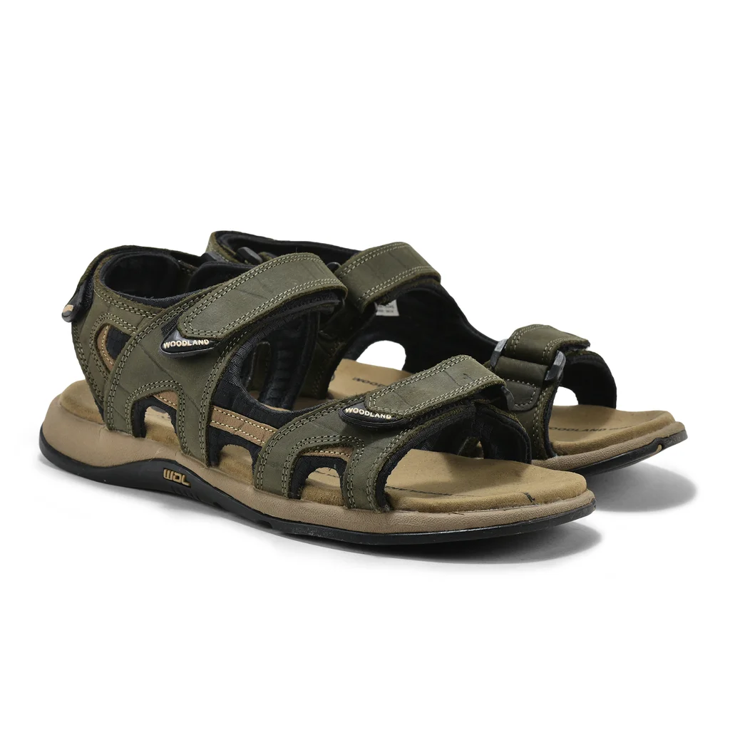 Woodland Olive Green back strap floater sandals - Thumbnail 6