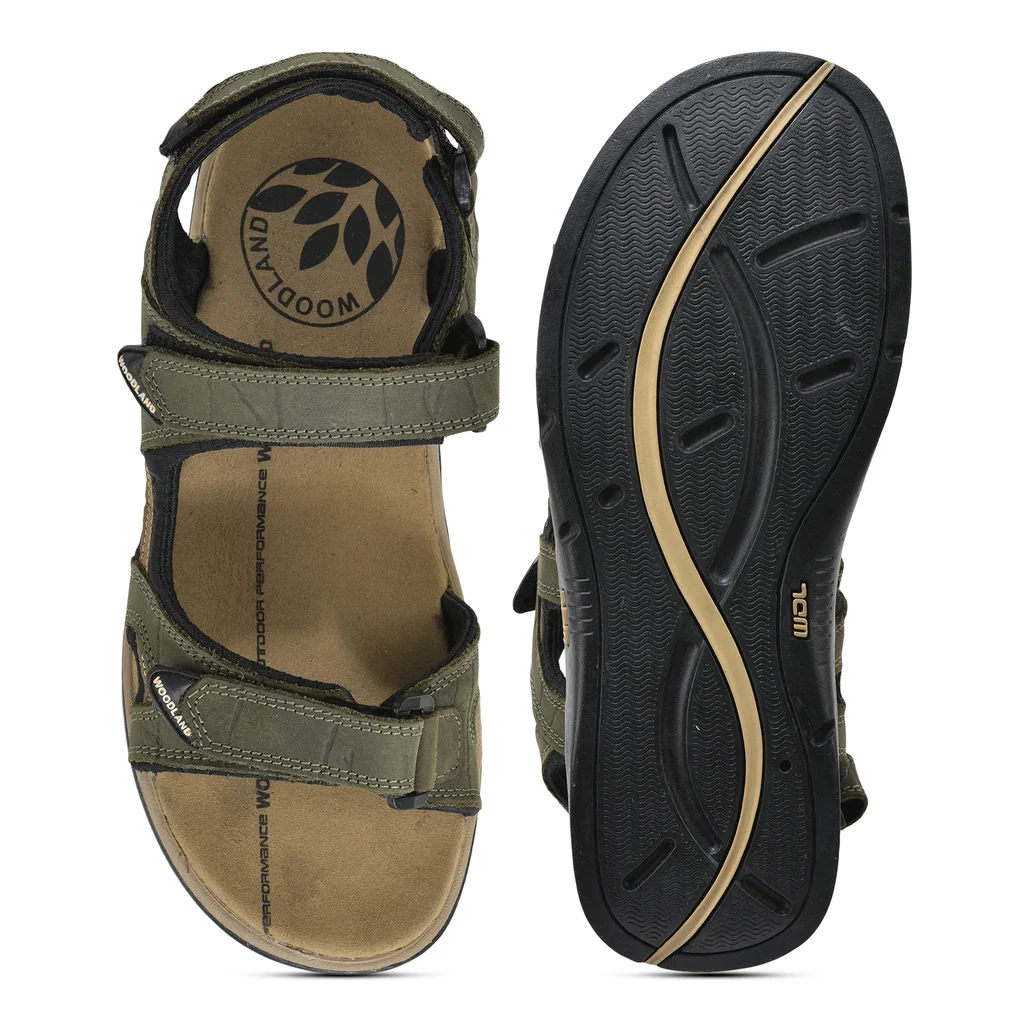 Woodland Olive Green back strap floater sandals - Thumbnail 7