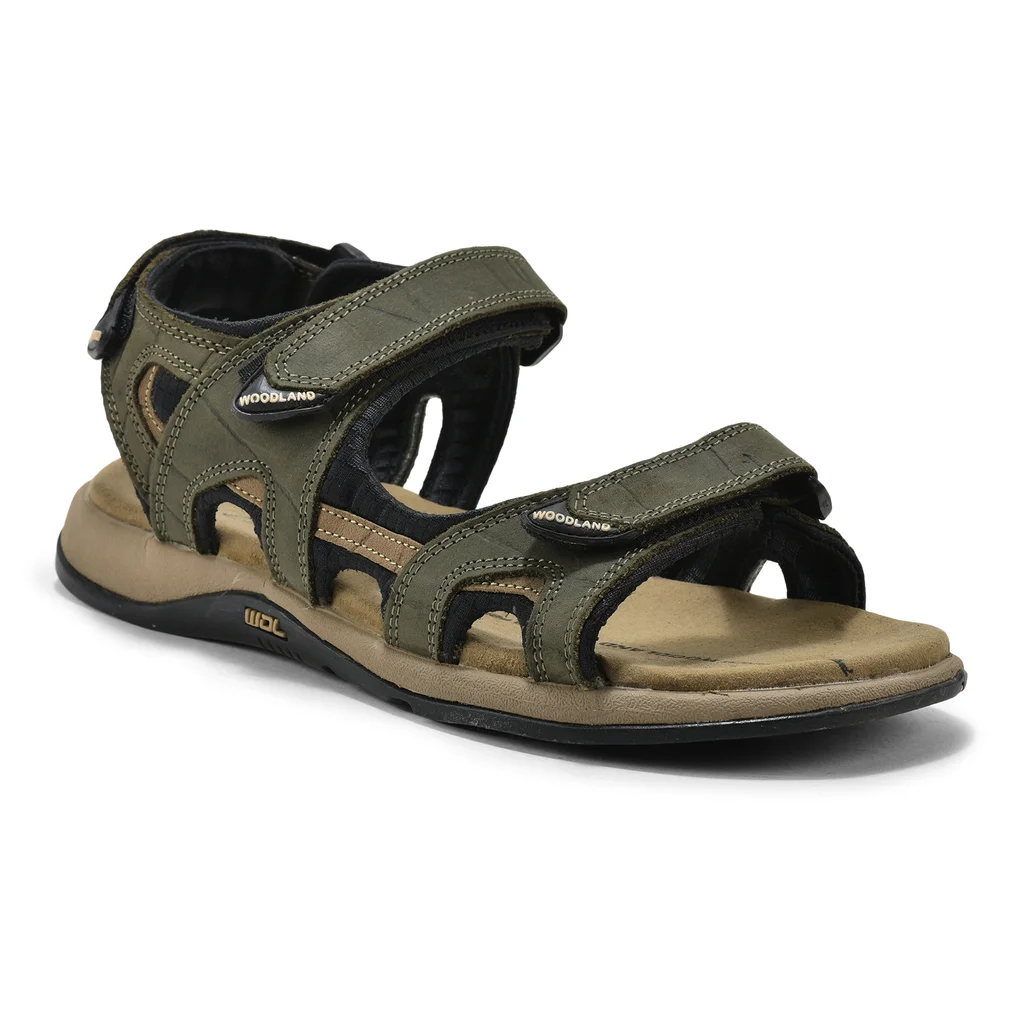Woodland Olive Green back strap floater sandals - Thumbnail 8