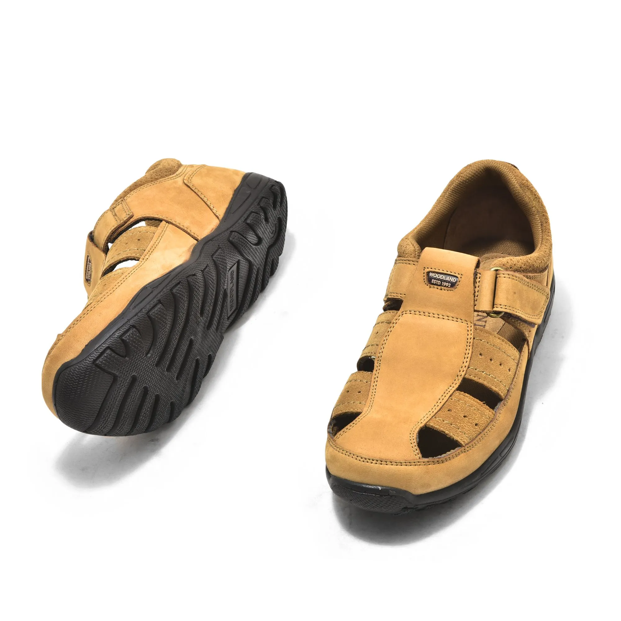 Camel Closed-Toe Sandals for Men - Thumbnail 4