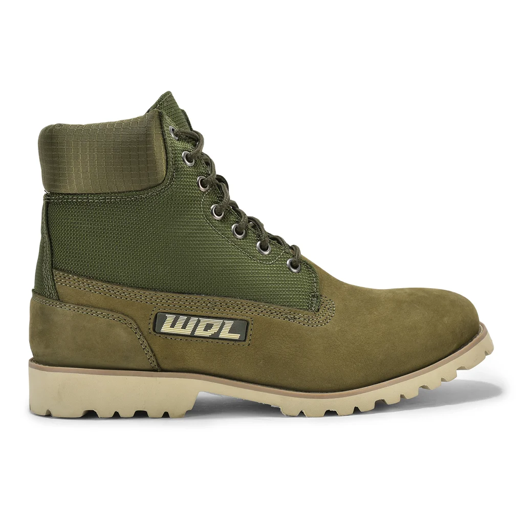 Woodland Olive Green ankle boots for men - Thumbnail 1