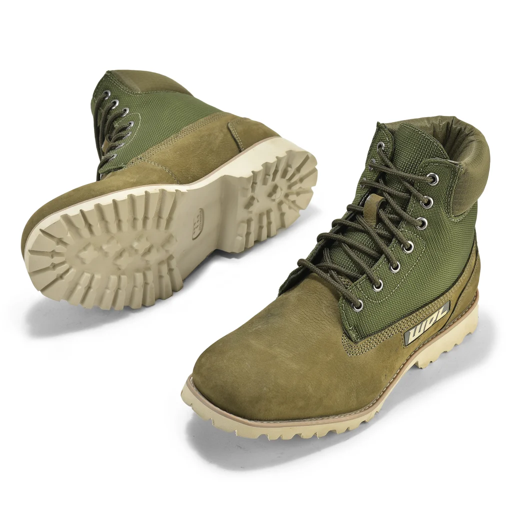 Woodland Olive Green ankle boots for men - Thumbnail 4