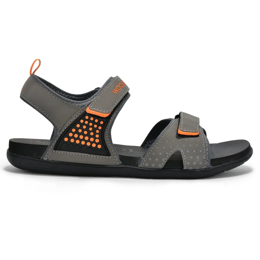 Grey/Orange Sports Sandal for Men - Thumbnail 1