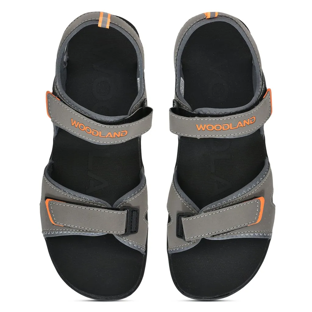 Grey/Orange Sports Sandal for Men - Thumbnail 3