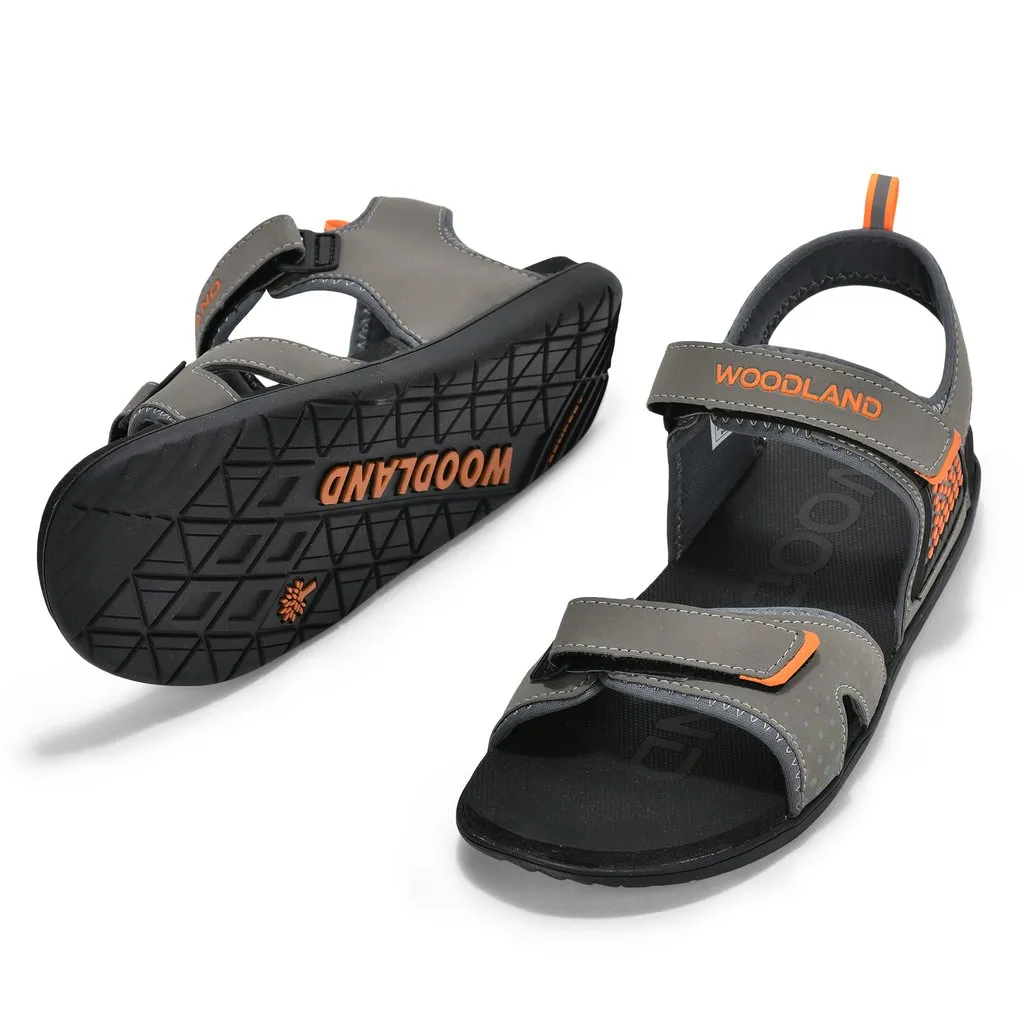 Grey/Orange Sports Sandal for Men - Thumbnail 4