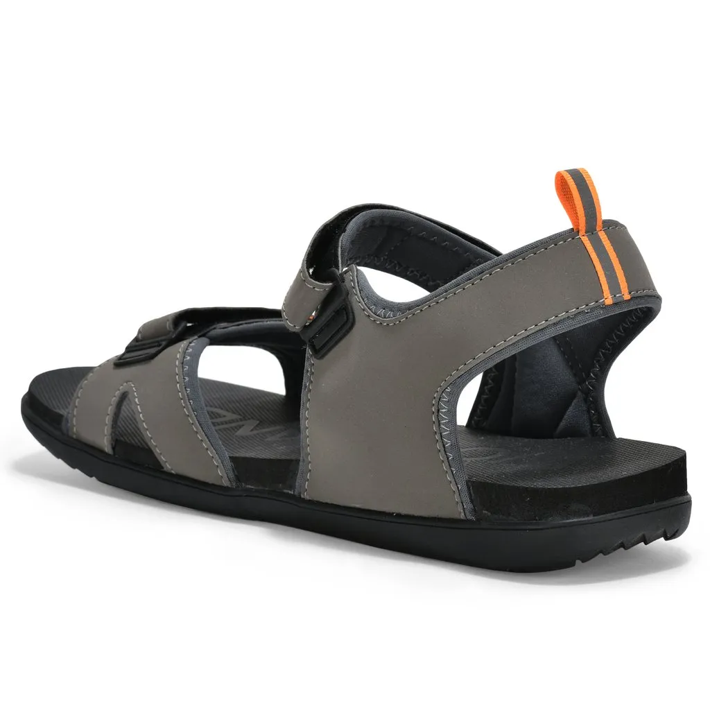 Grey/Orange Sports Sandal for Men - Thumbnail 5