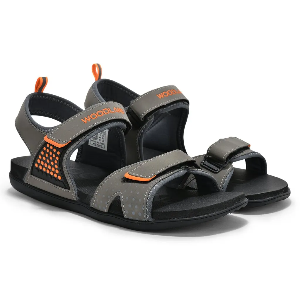 Grey/Orange Sports Sandal for Men - Thumbnail 6