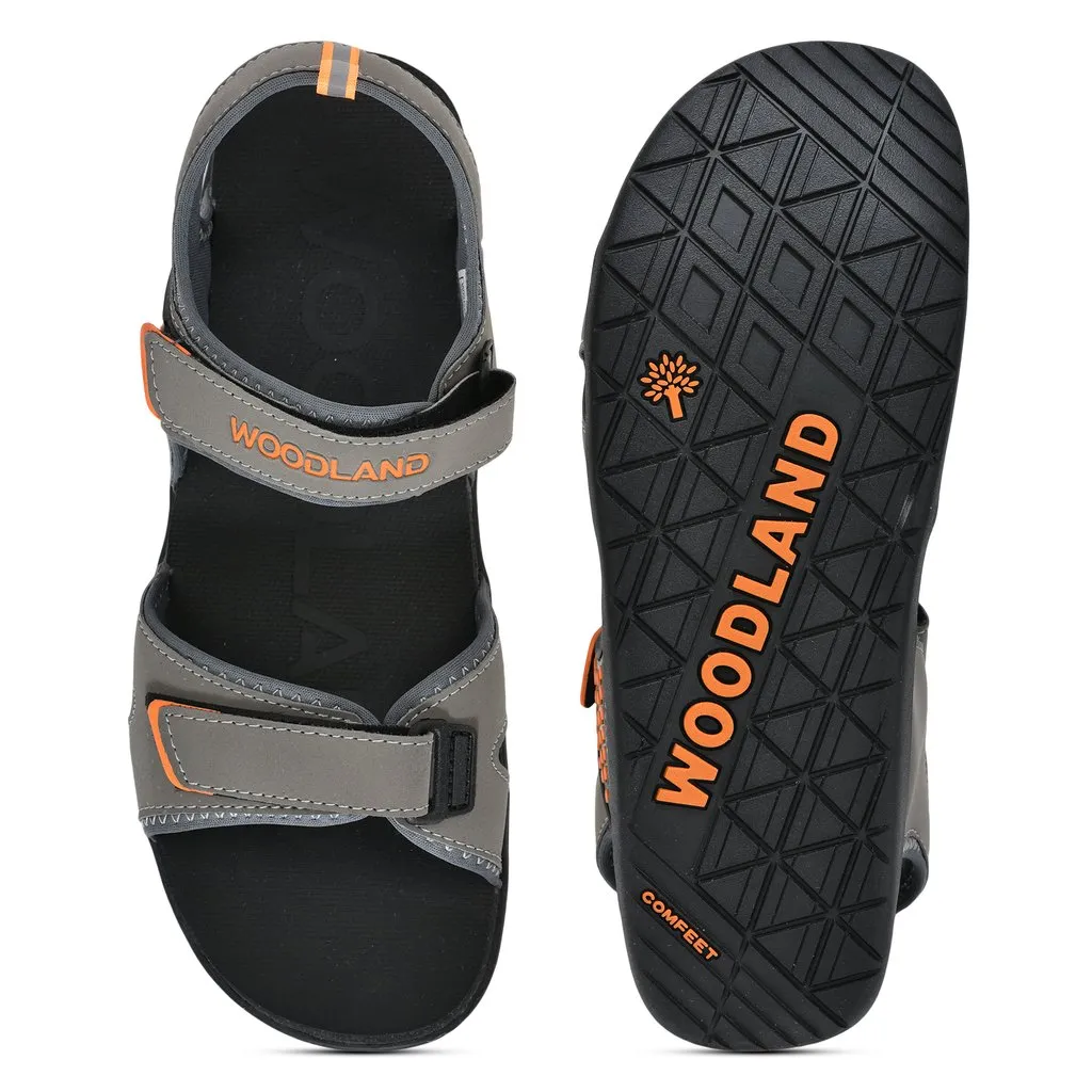 Grey/Orange Sports Sandal for Men - Thumbnail 7