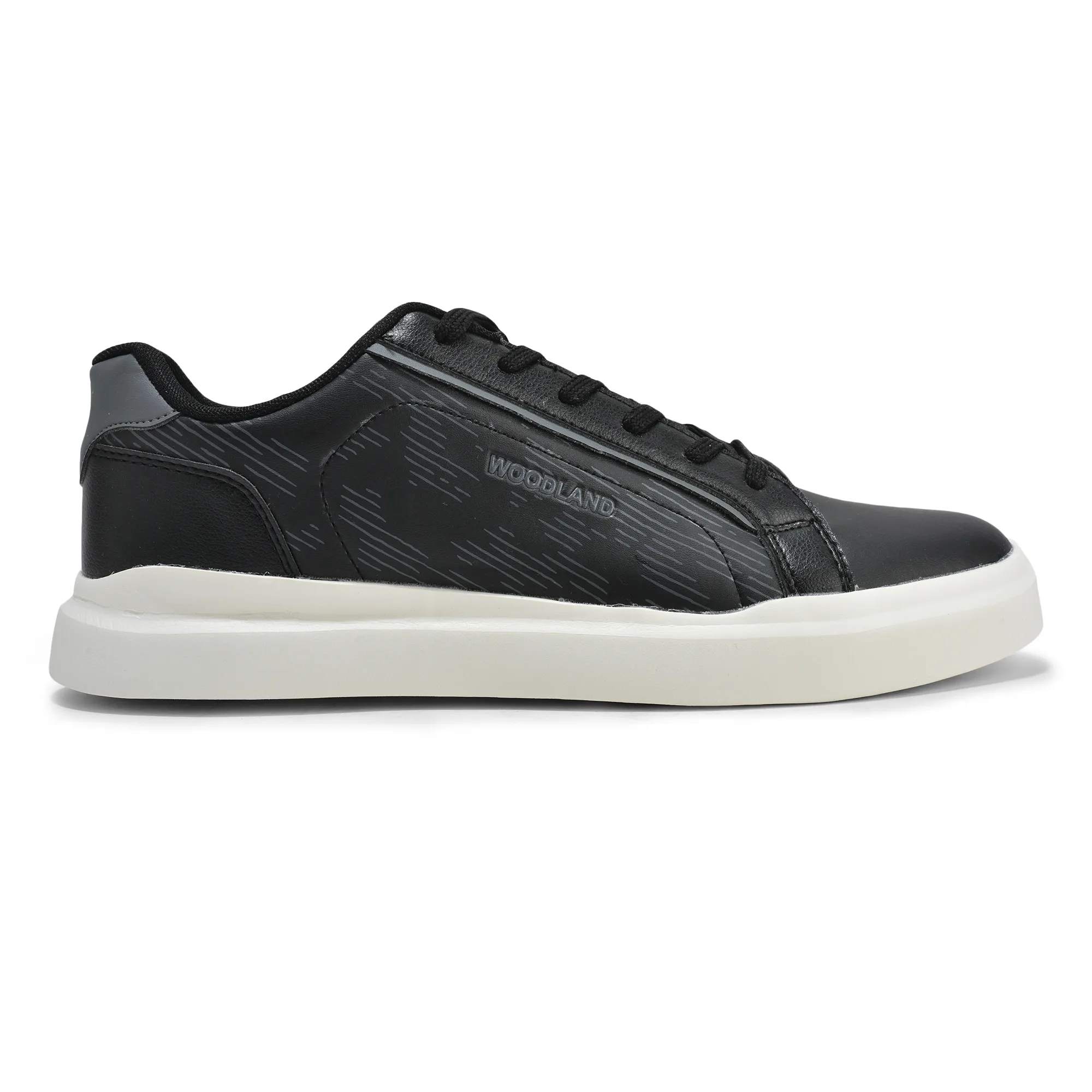Black Pu Casual Sneakers For Men - Image 1