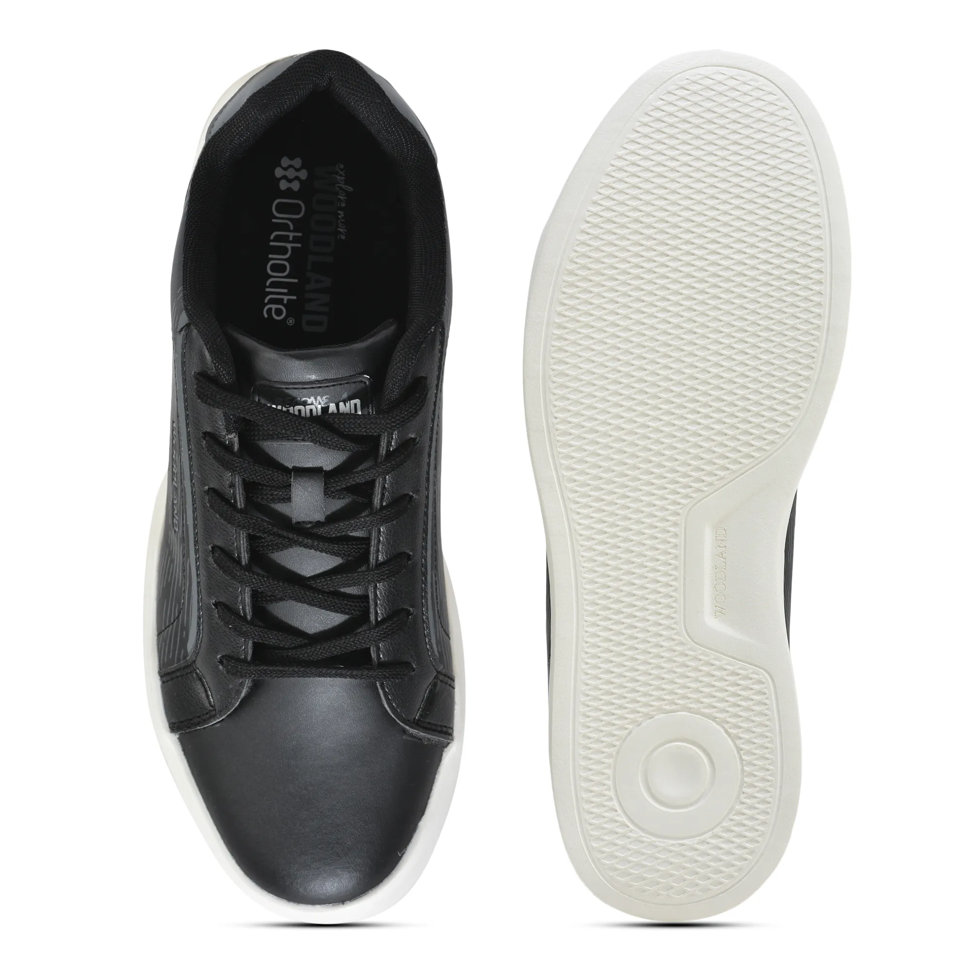 Black Pu Casual Sneakers For Men - Thumbnail 7