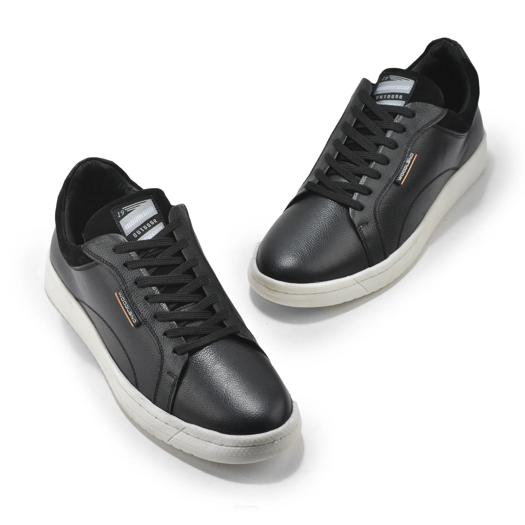 Black Pu Casual Sneakers For Men - Thumbnail 2