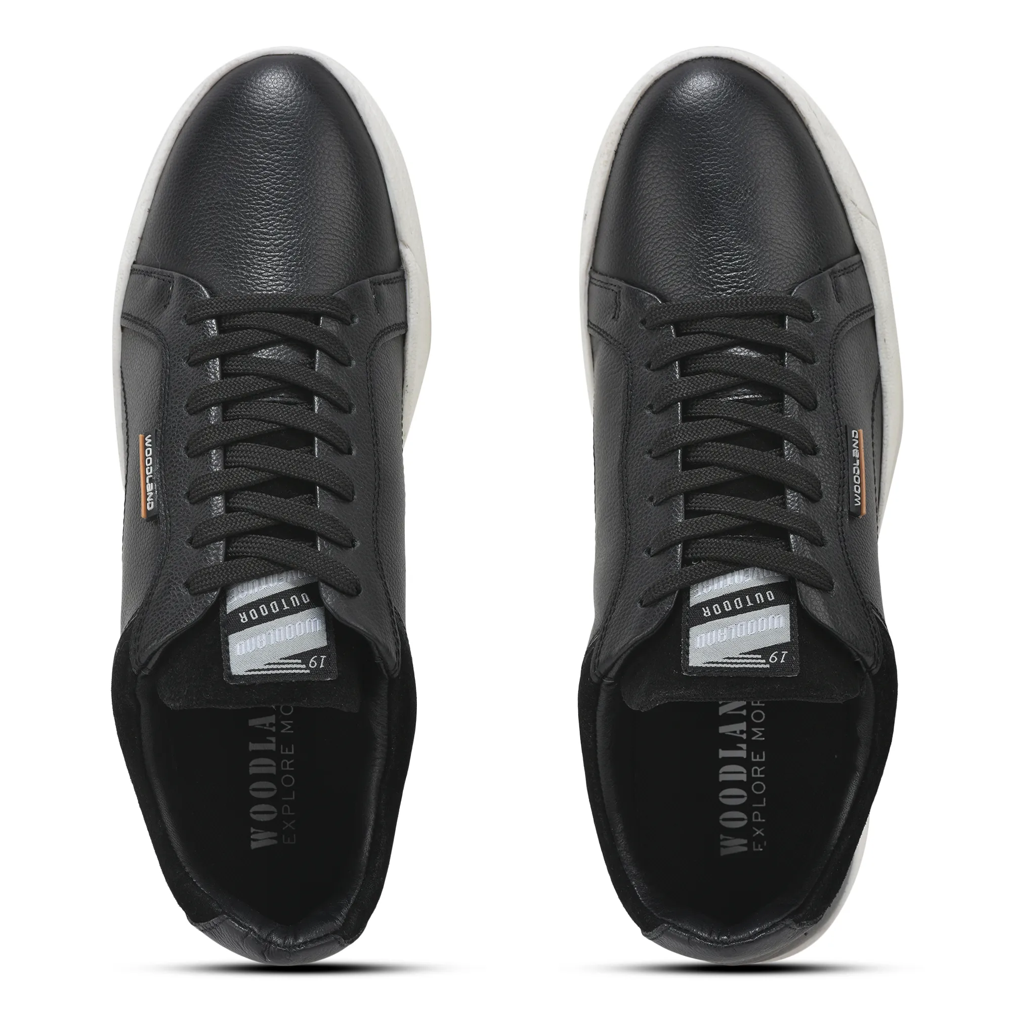 Black Pu Casual Sneakers For Men - Thumbnail 3