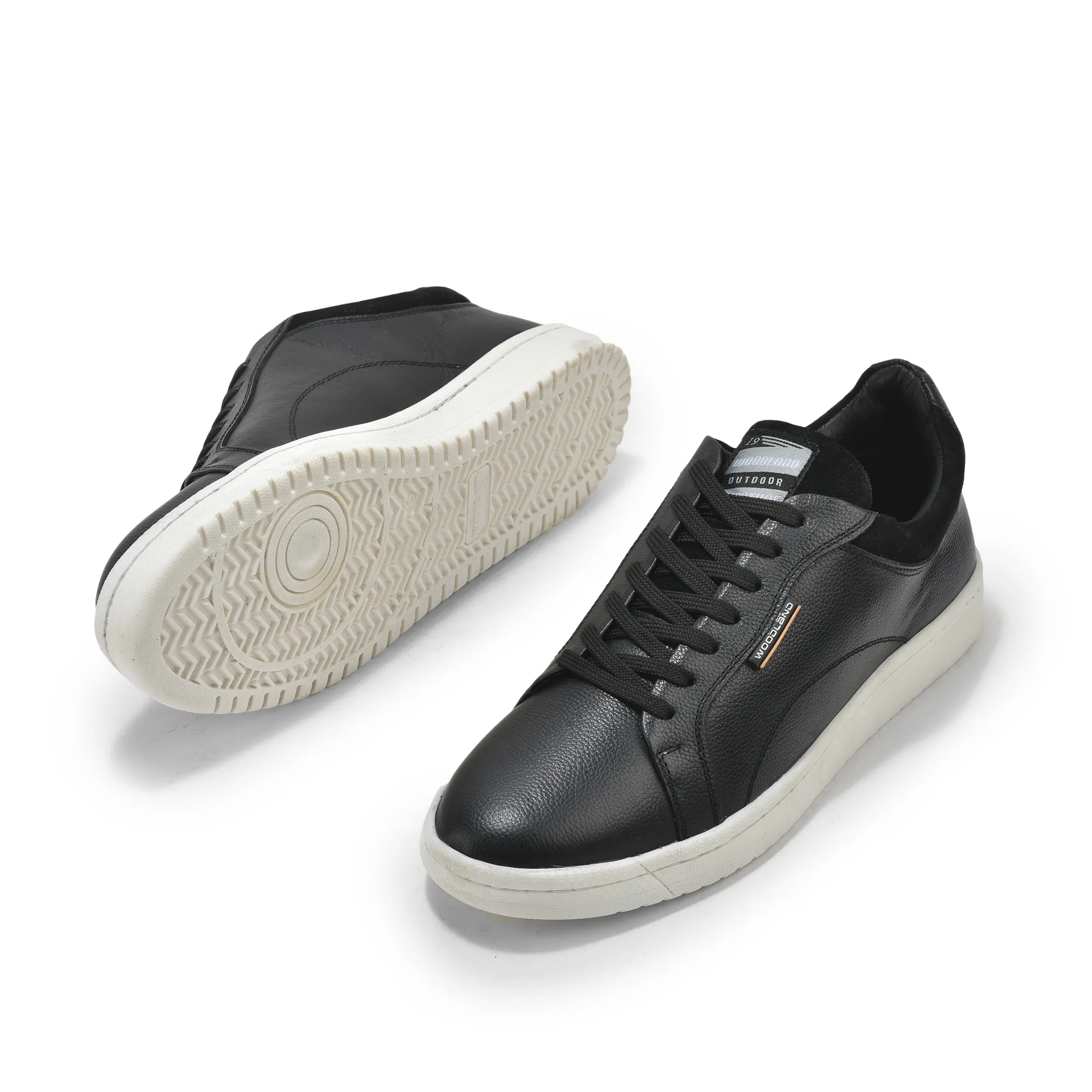 Black Pu Casual Sneakers For Men - Thumbnail 4