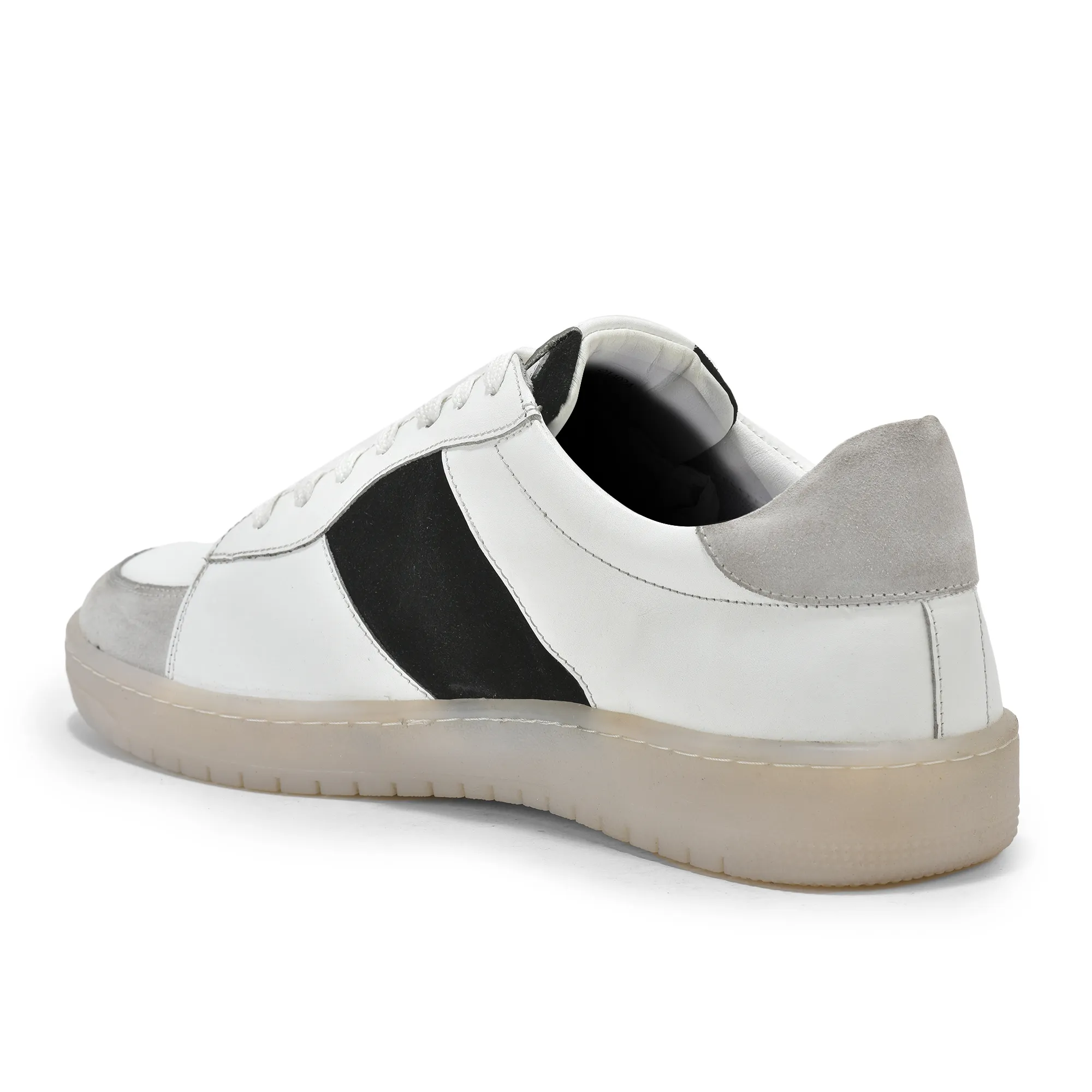 White Black Casual Sneakers For Men - Thumbnail 5