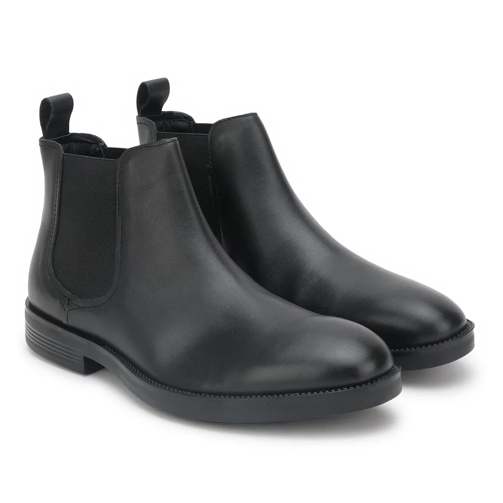 Black Chelsea Boot for Men - Thumbnail 6