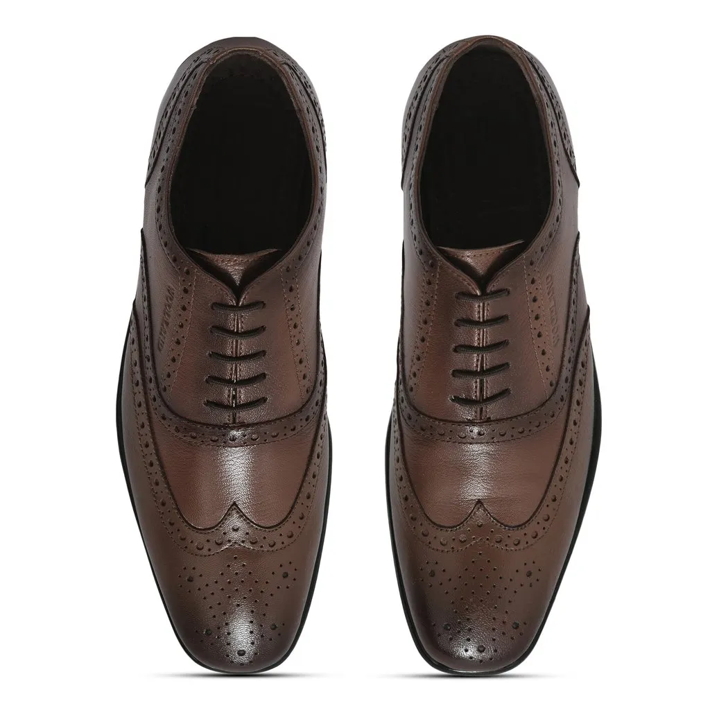 Tan Formal Oxford Shoes for Men - Thumbnail 3