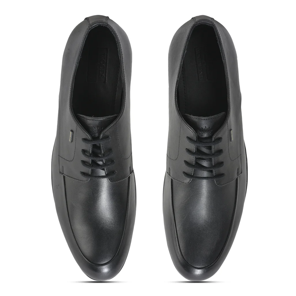 Woodland Men’s Classic Black Leather Lace-Up Formal Shoes - Thumbnail 3