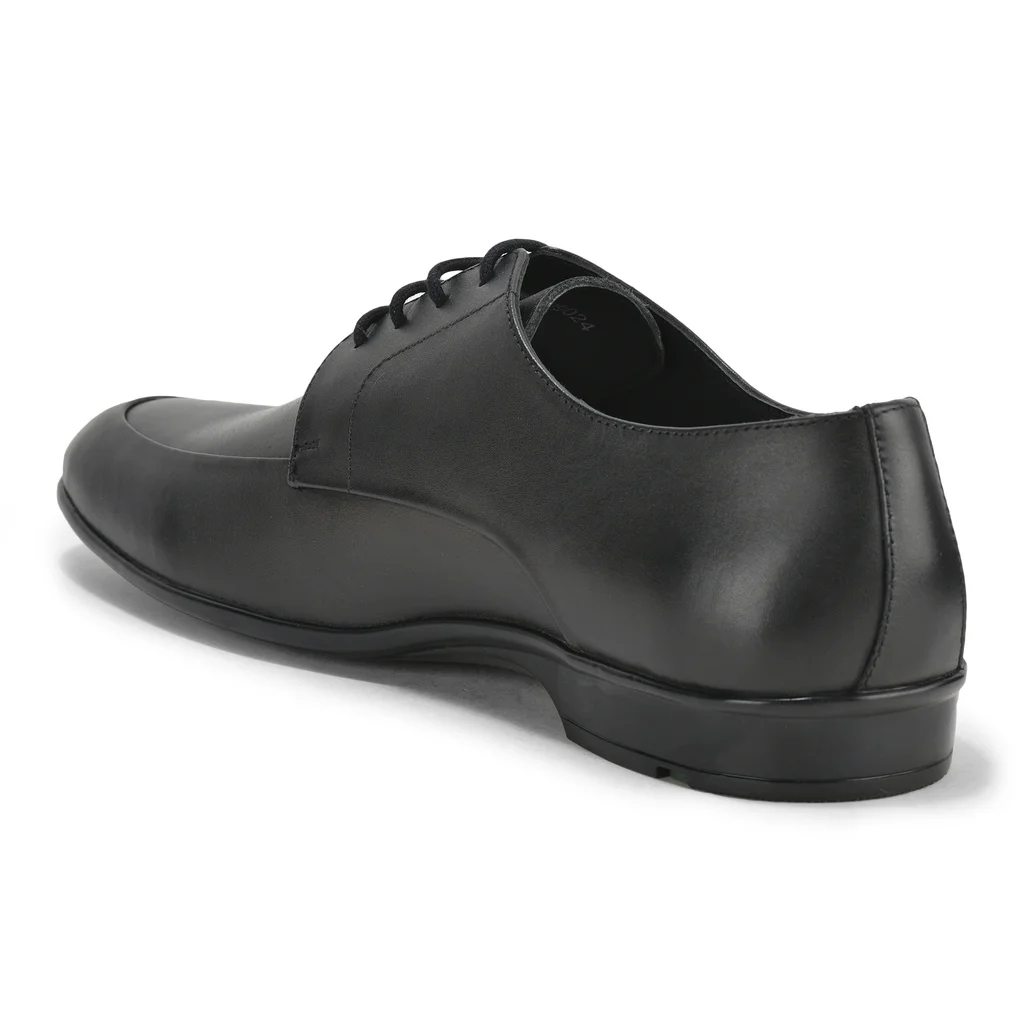 Woodland Men’s Classic Black Leather Lace-Up Formal Shoes - Thumbnail 5