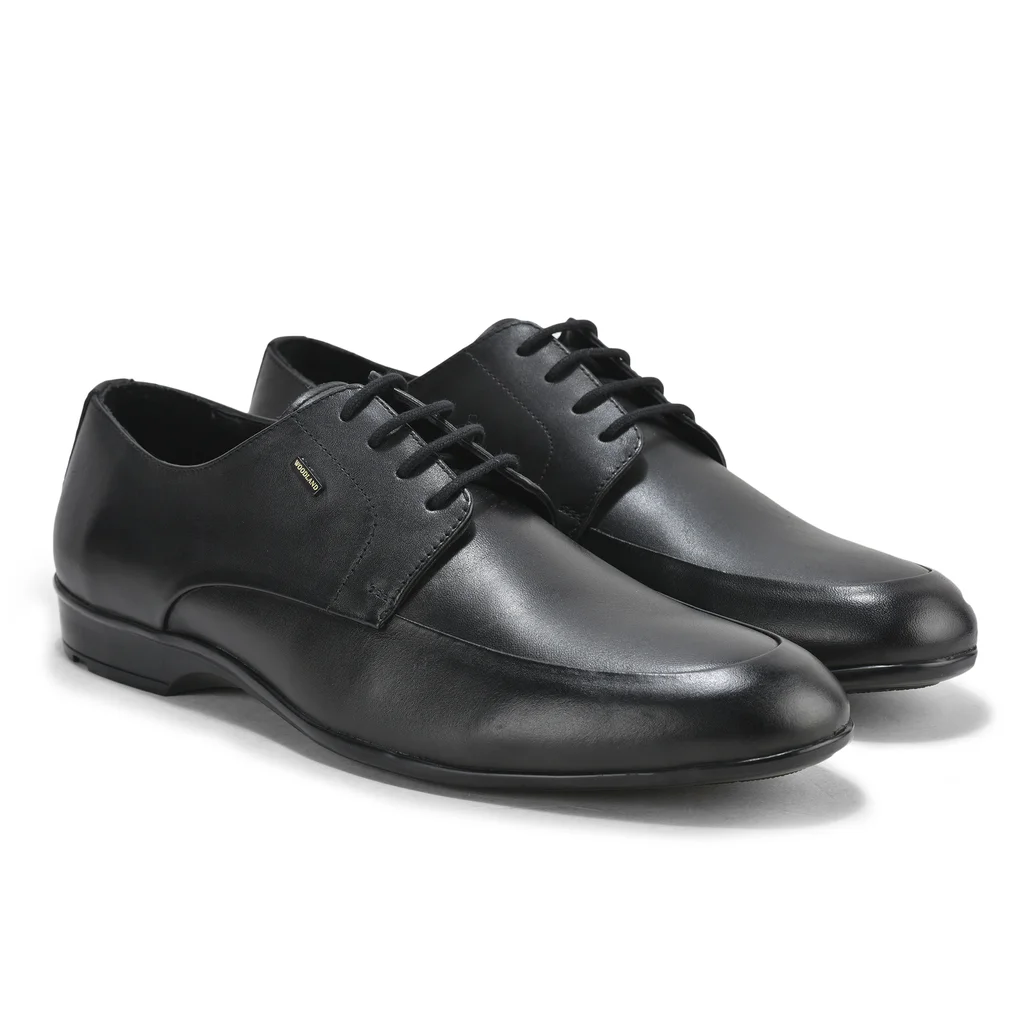 Woodland Men’s Classic Black Leather Lace-Up Formal Shoes - Thumbnail 6