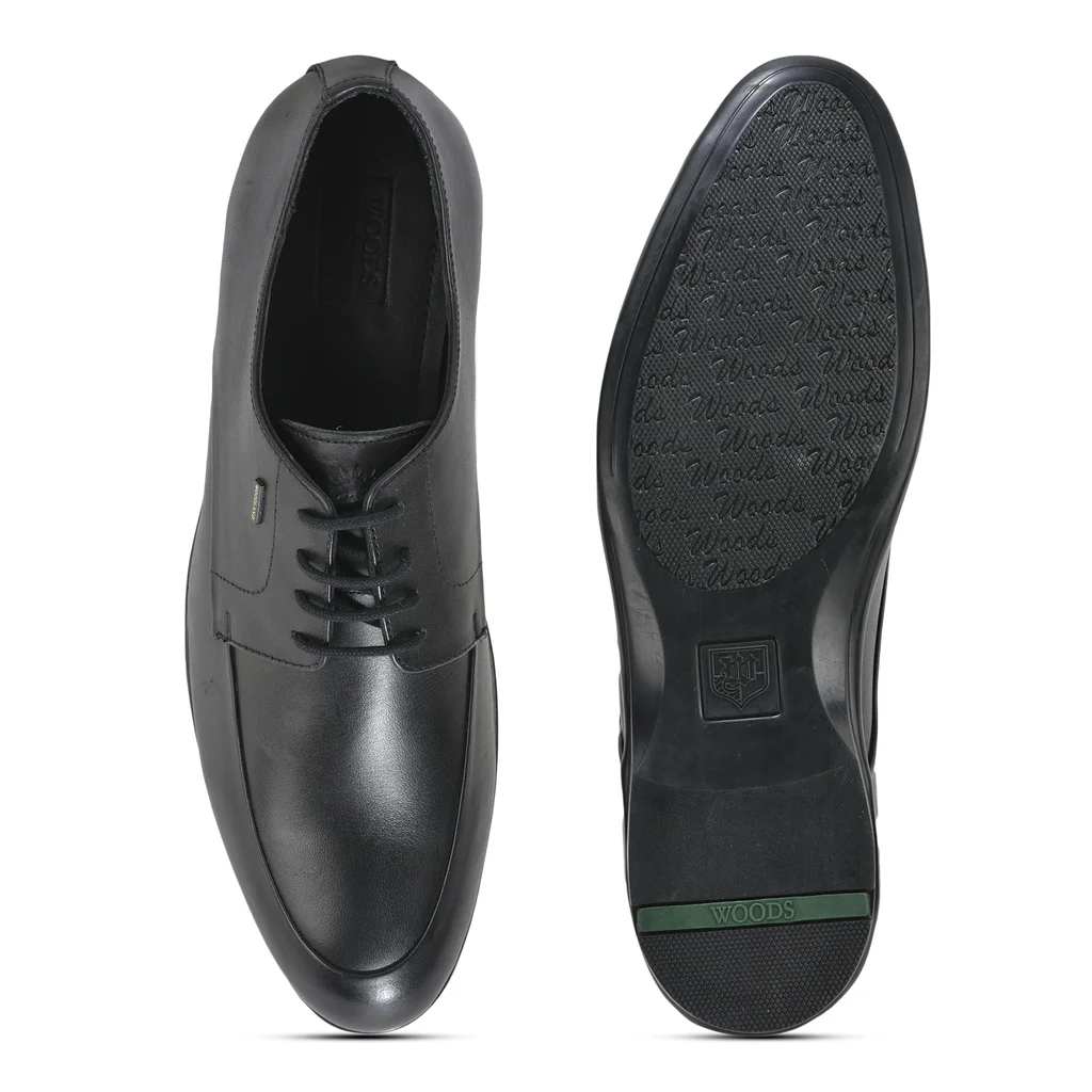 Woodland Men’s Classic Black Leather Lace-Up Formal Shoes - Thumbnail 7