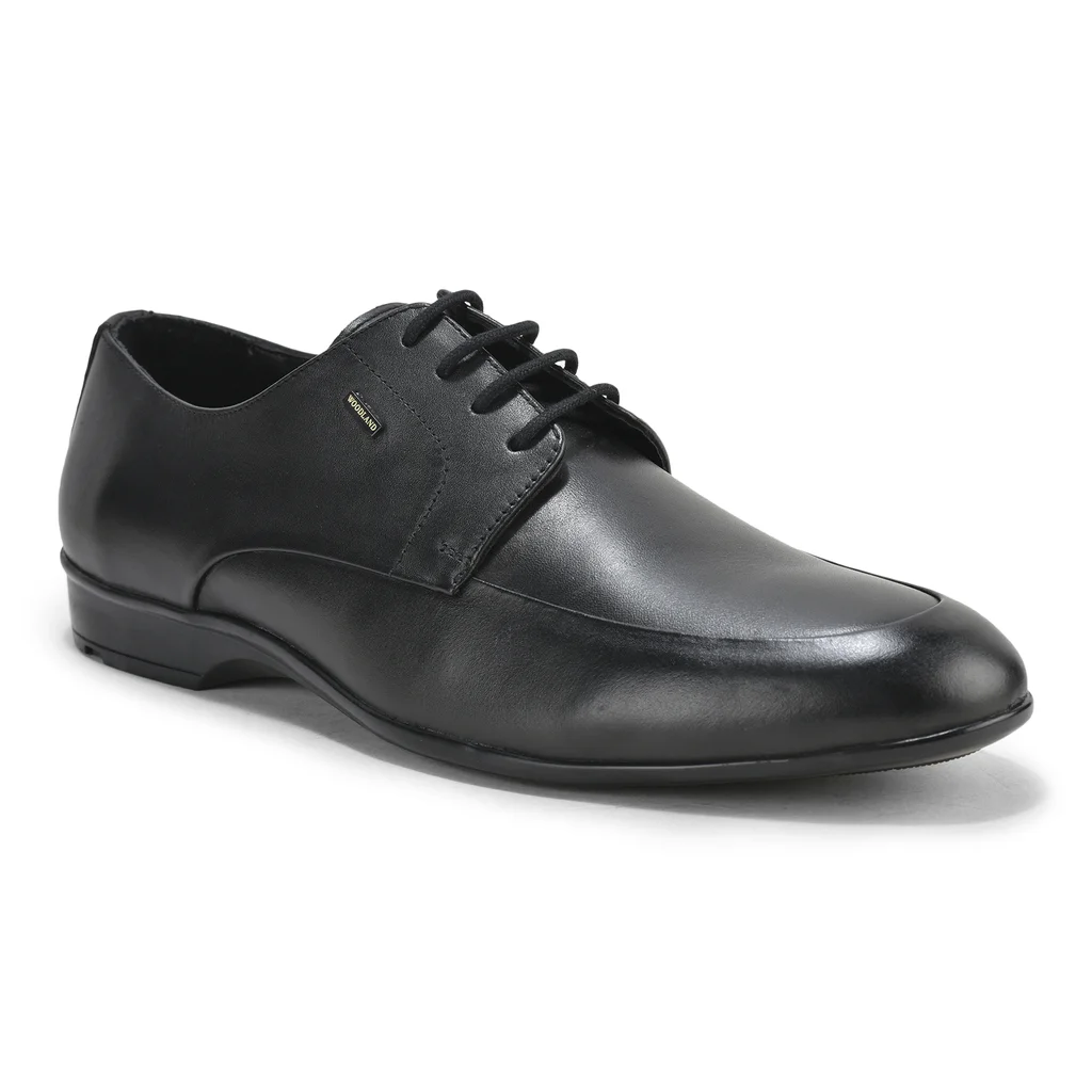 Woodland Men’s Classic Black Leather Lace-Up Formal Shoes - Thumbnail 8
