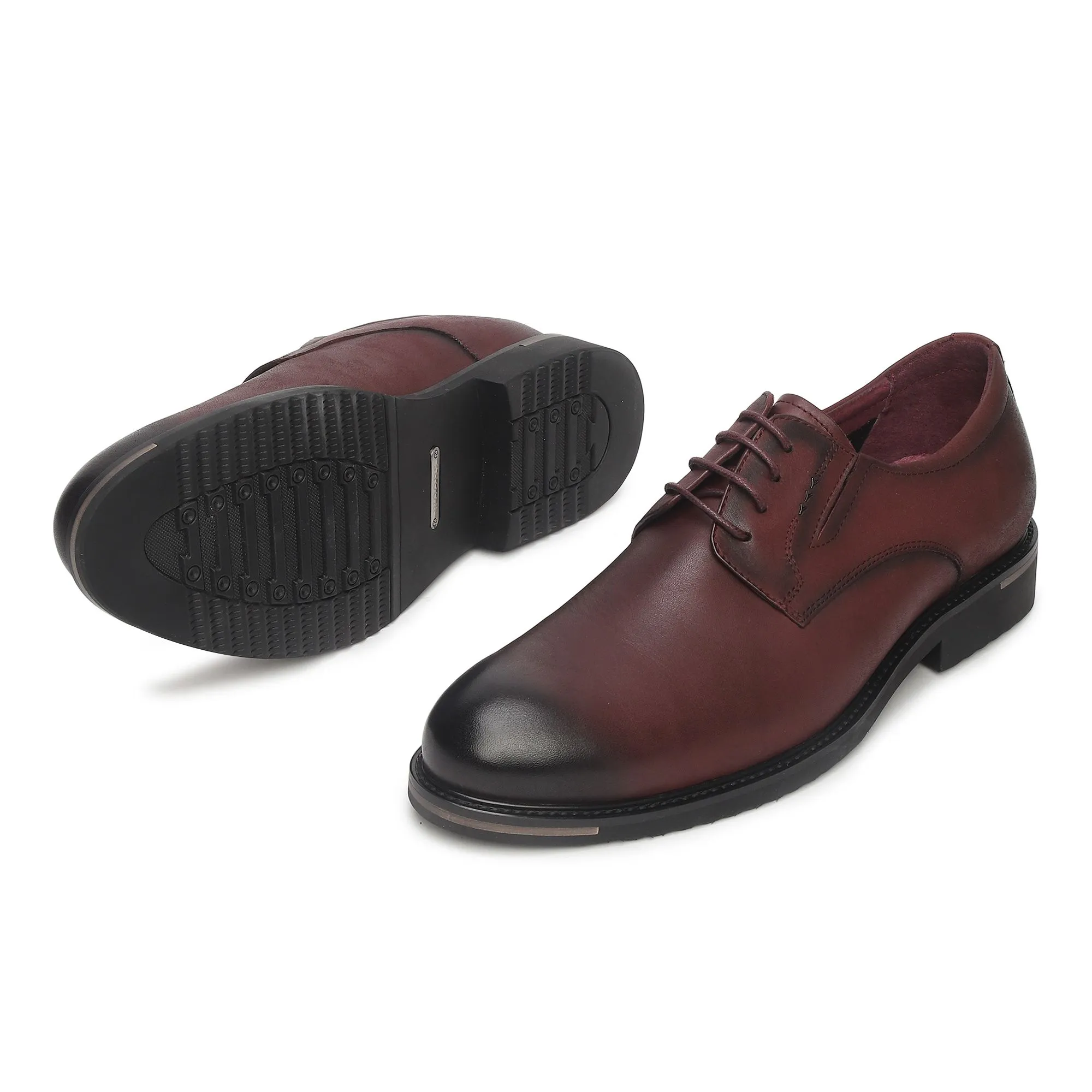 Wine red Oxfords for Men - Thumbnail 4