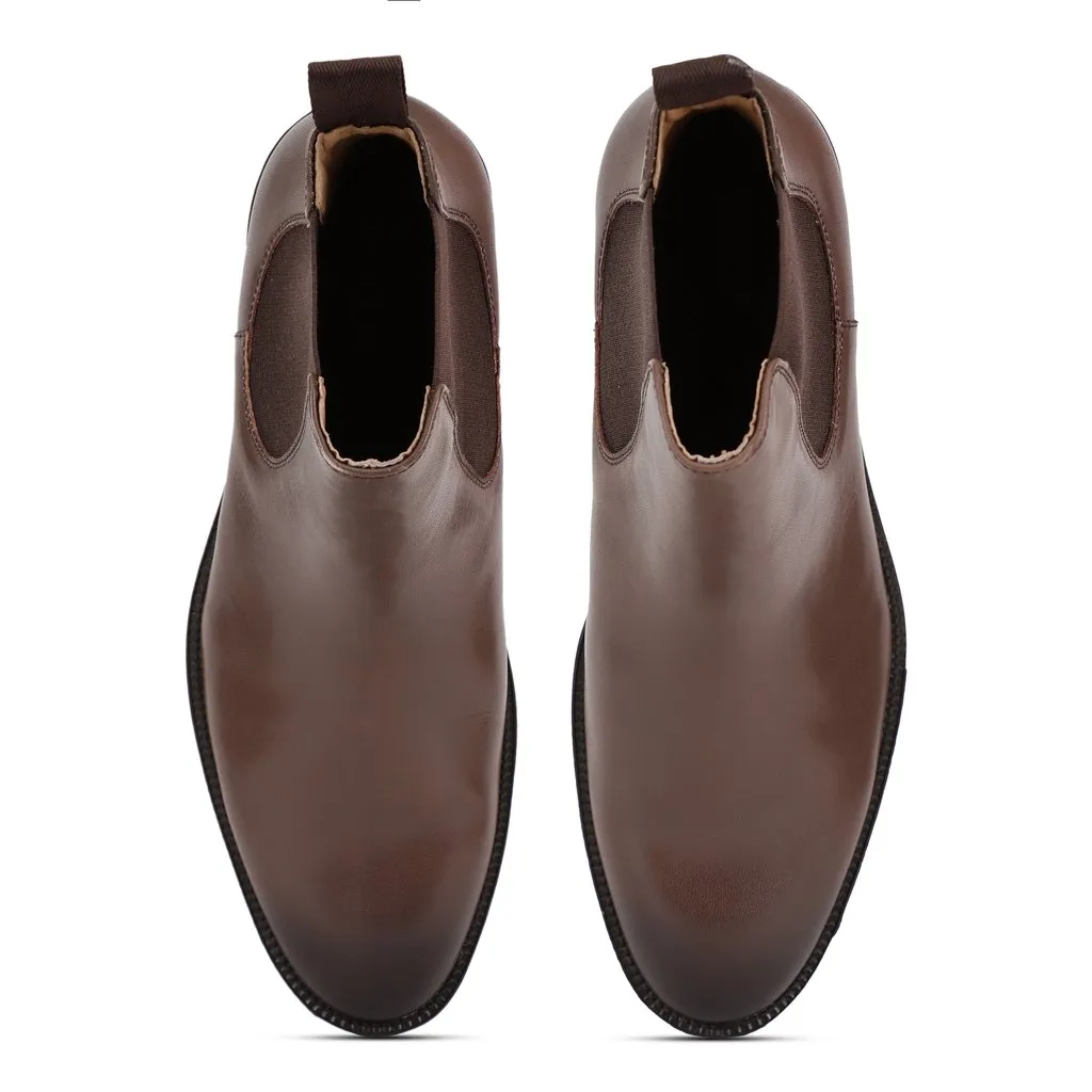 Brown Chelsea Boot for Men - Thumbnail 3