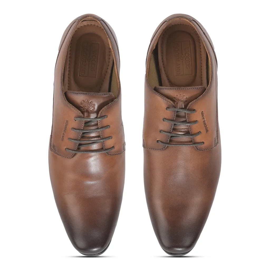 Formal Tan Oxford Shoes for Men - Thumbnail 3