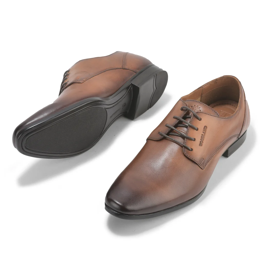 Formal Tan Oxford Shoes for Men - Thumbnail 4