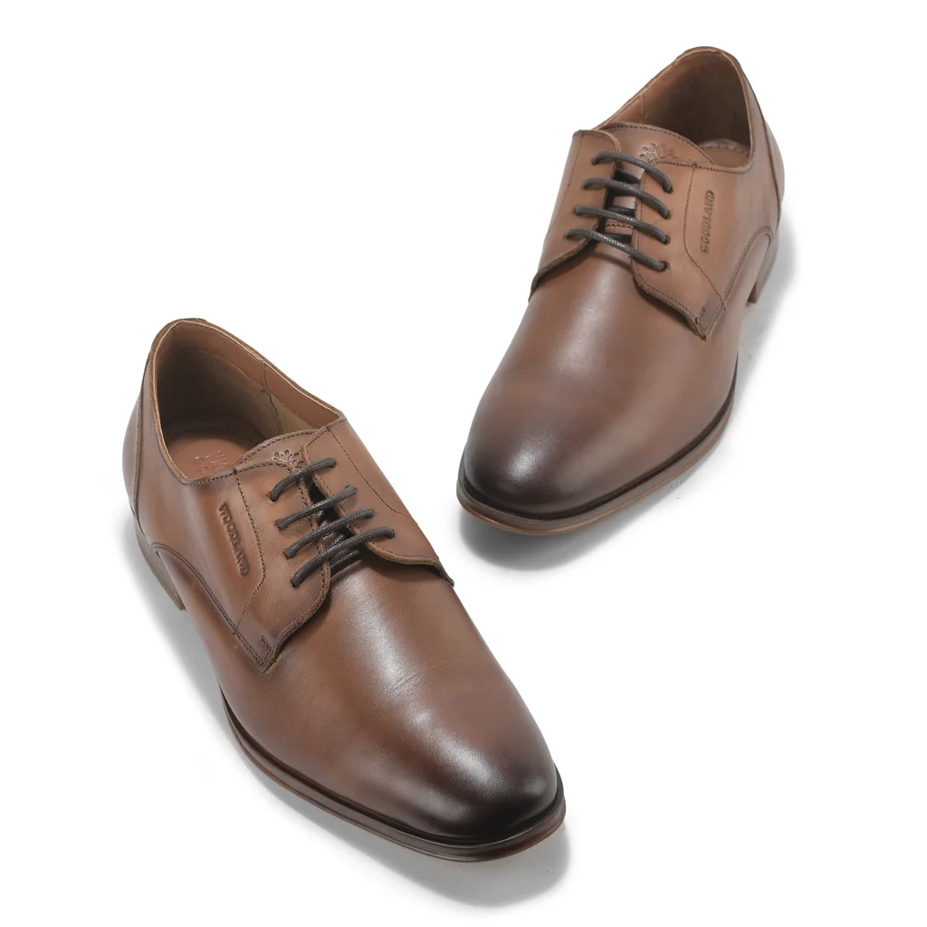 Formal Tan Oxford Shoes for Men - Thumbnail 2