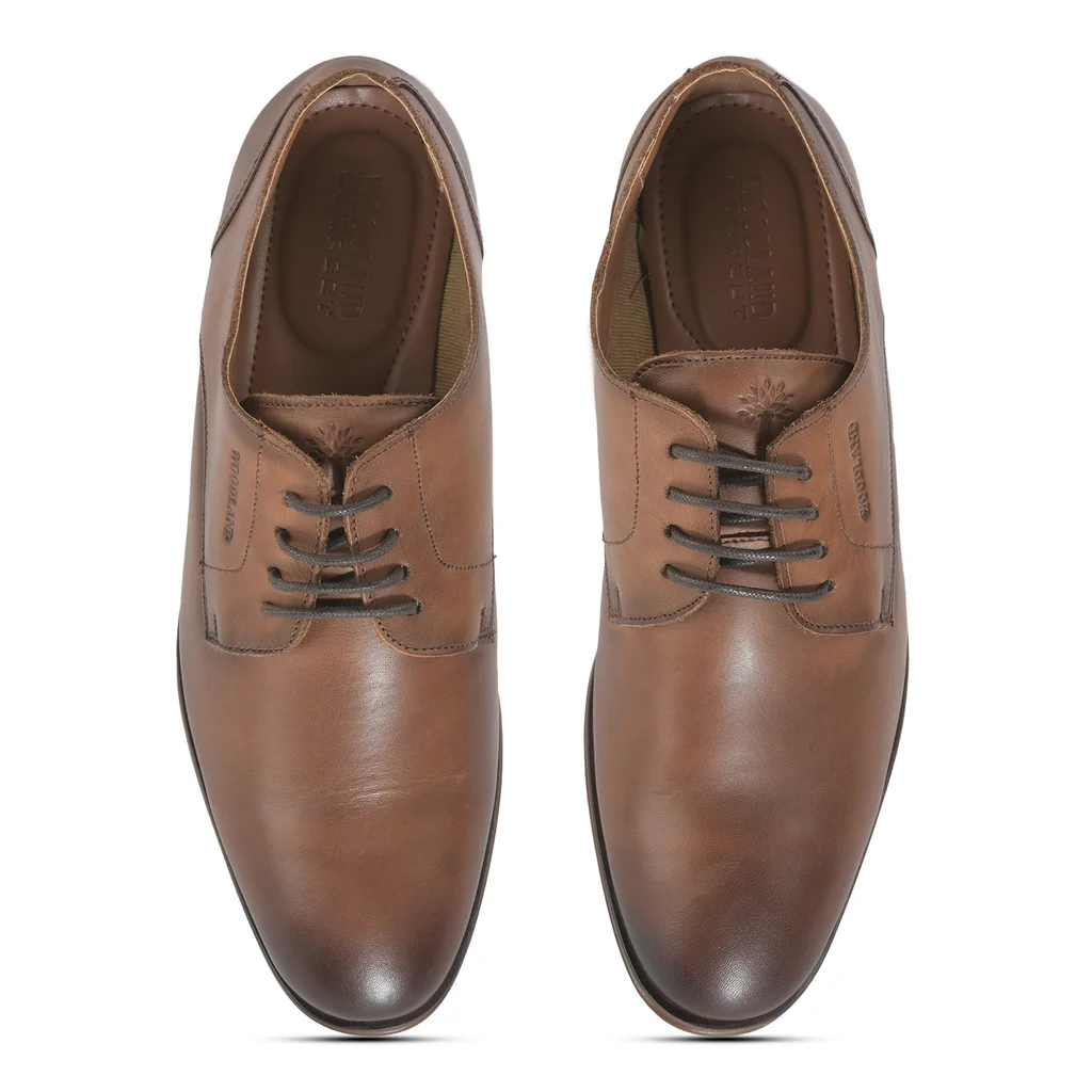 Formal Tan Oxford Shoes for Men - Thumbnail 3