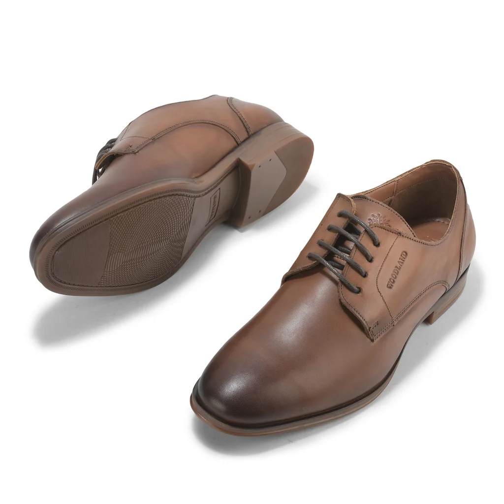 Formal Tan Oxford Shoes for Men - Thumbnail 4