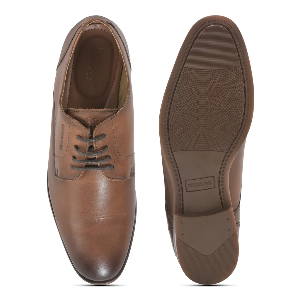 Formal Tan Oxford Shoes for Men - Thumbnail 7