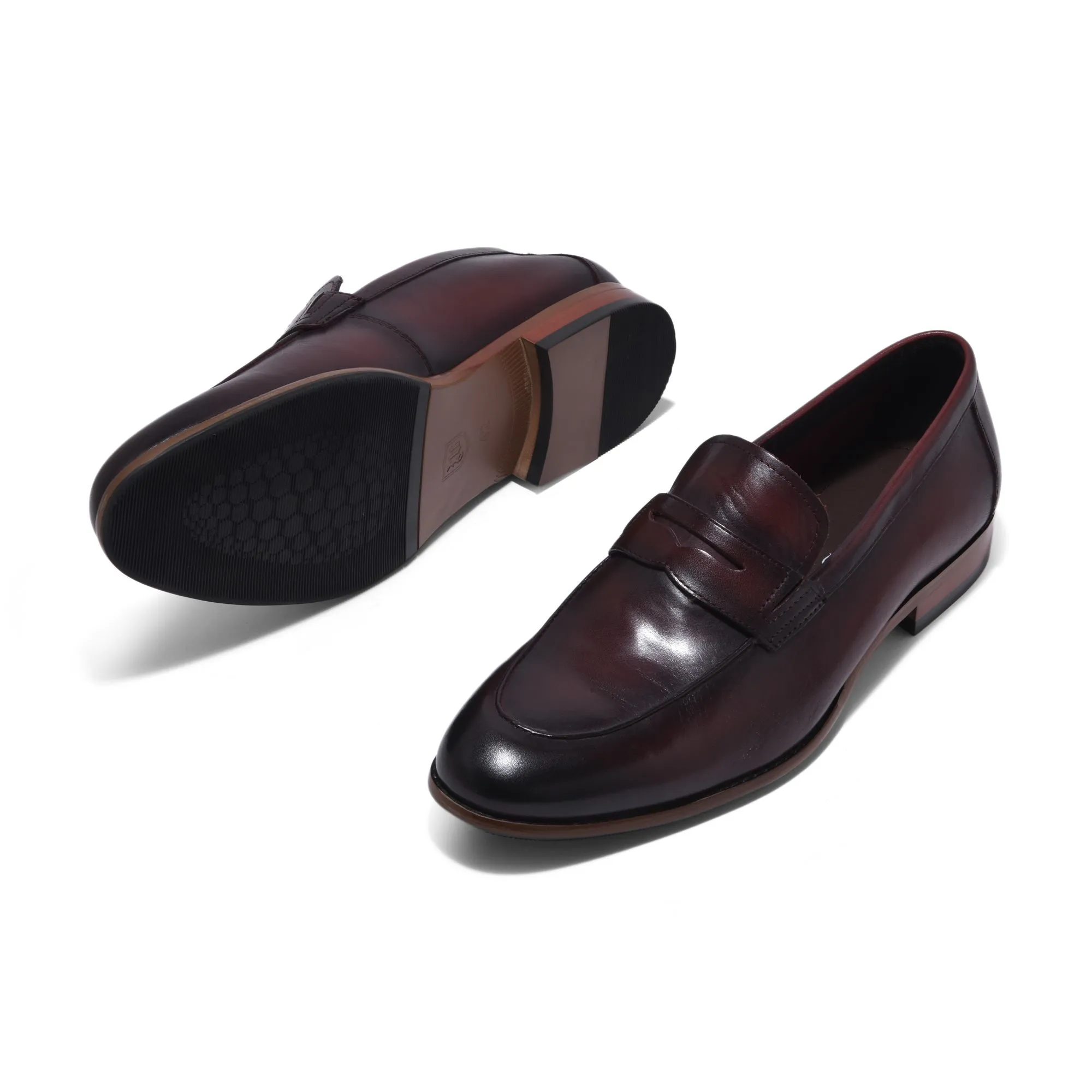 Wine red Loafer for men - Thumbnail 4
