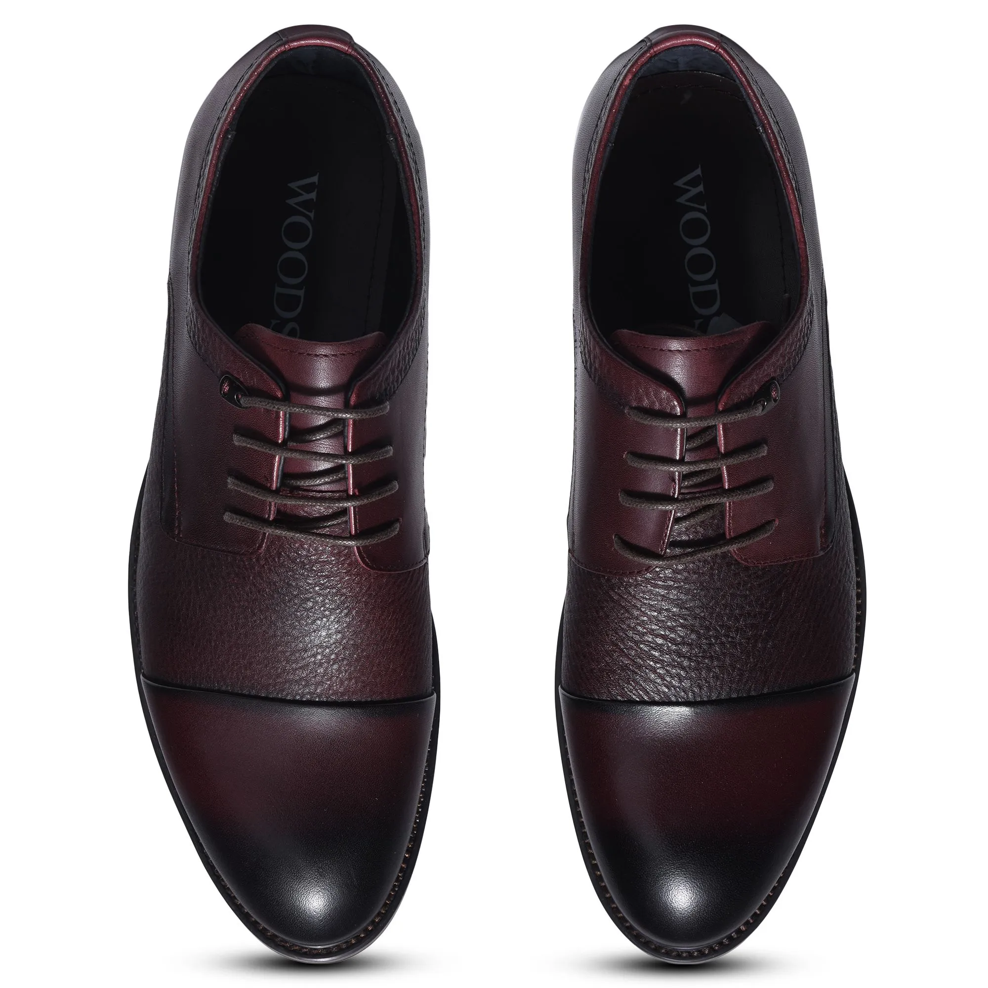 Wine red Oxford shoes for men - Thumbnail 3