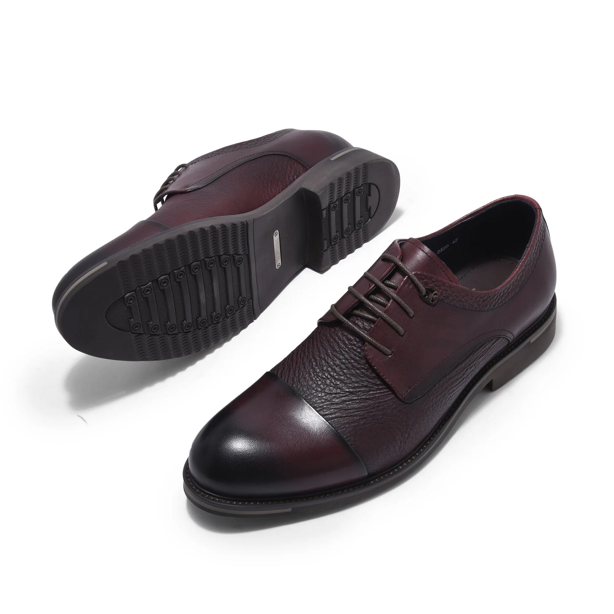 Wine red Oxford shoes for men - Thumbnail 4
