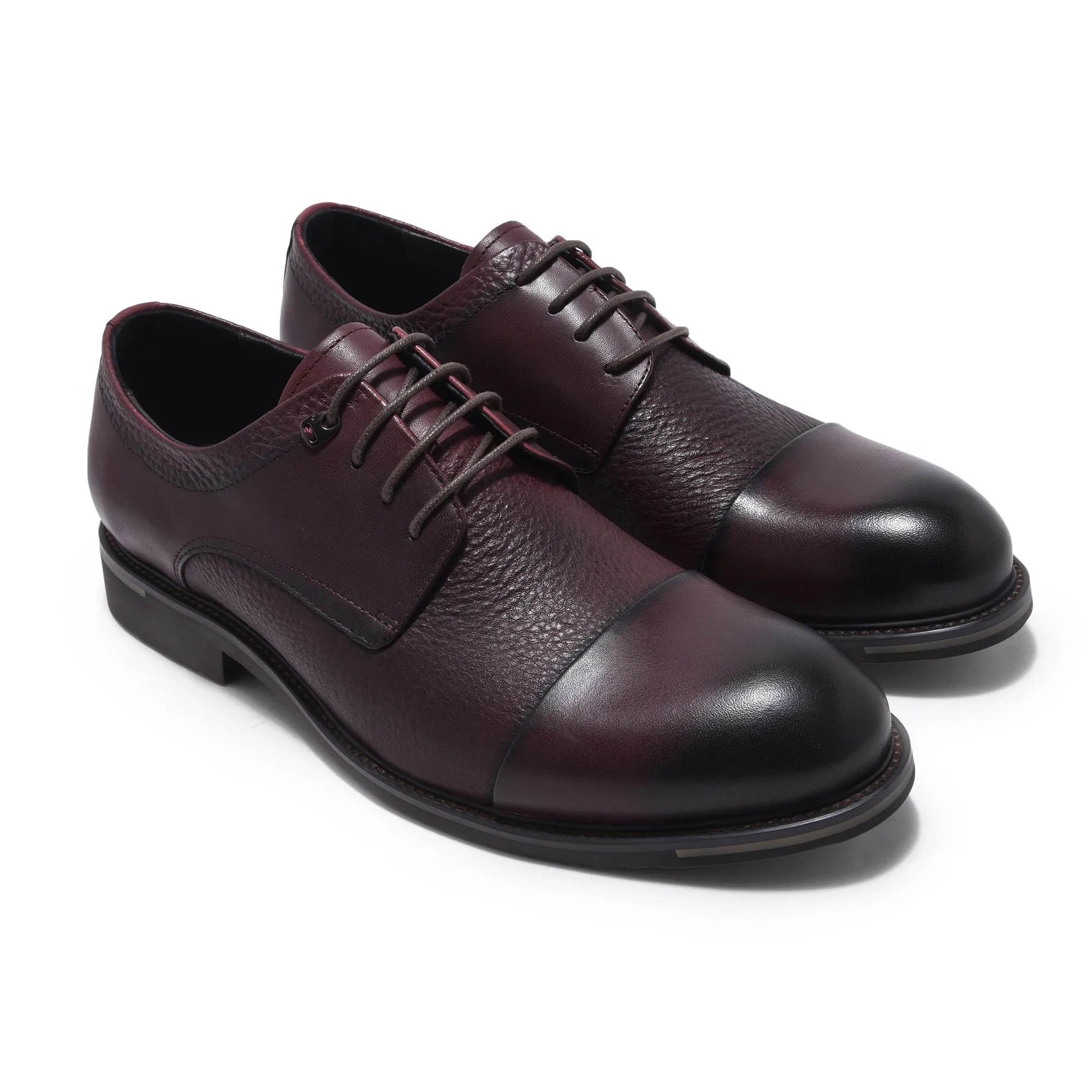 Wine red Oxford shoes for men - Thumbnail 6