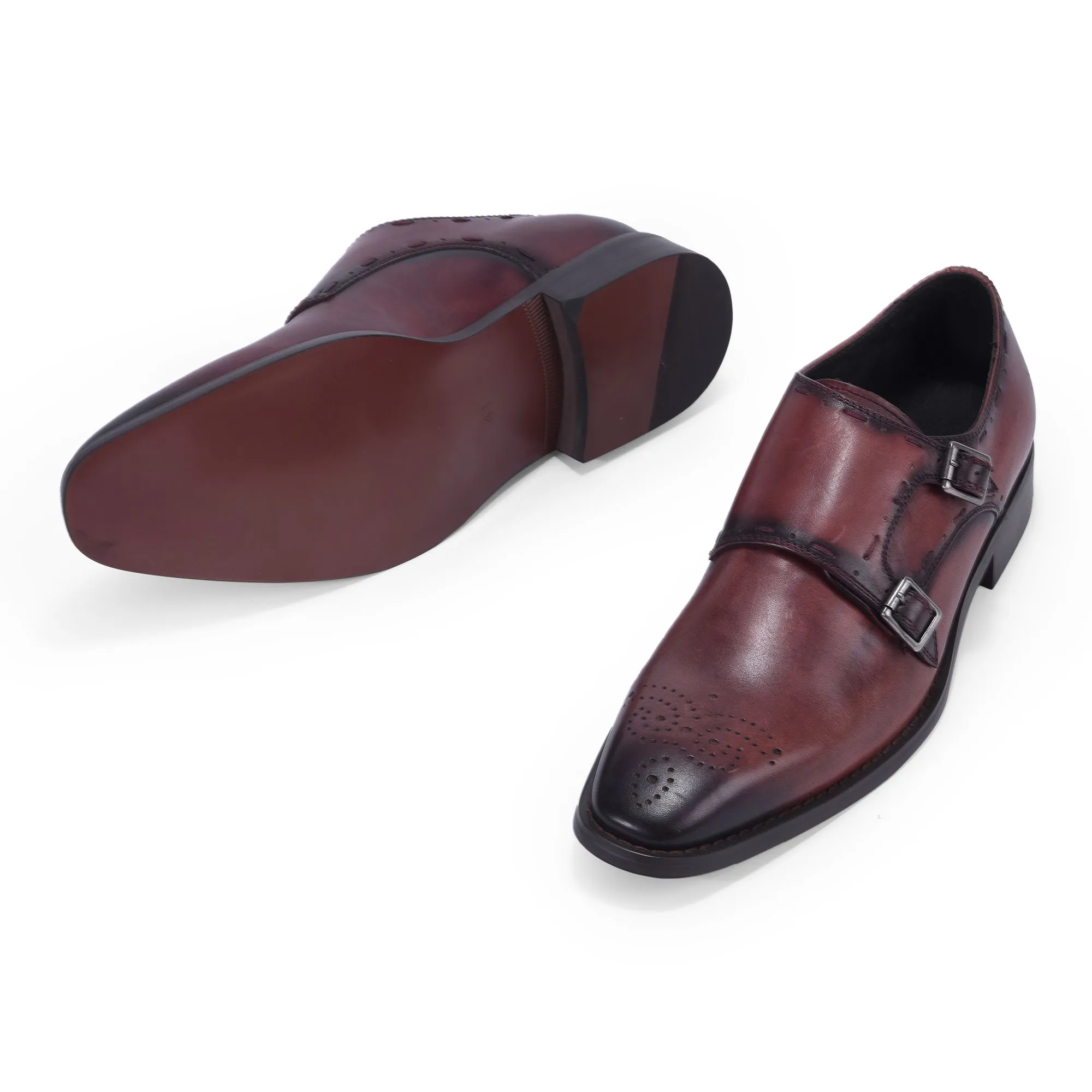 Woods red buckle strap formal shoes for men - Thumbnail 4