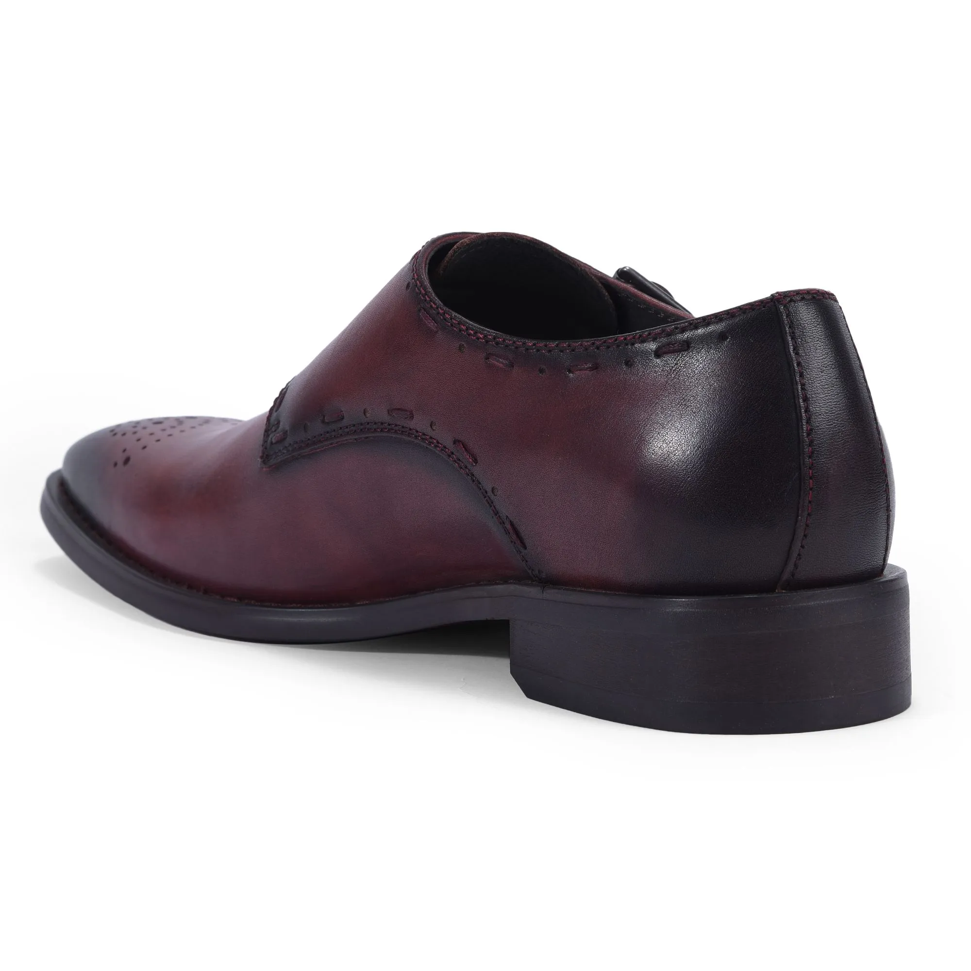 Woods red buckle strap formal shoes for men - Thumbnail 5